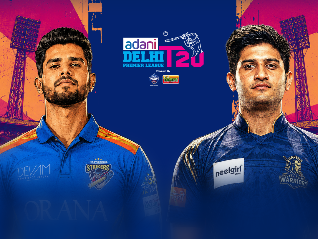 Delhi premier league, 2026 of delhi premier league, 2026: north delhi strikers vs outer delhi warriors banner
