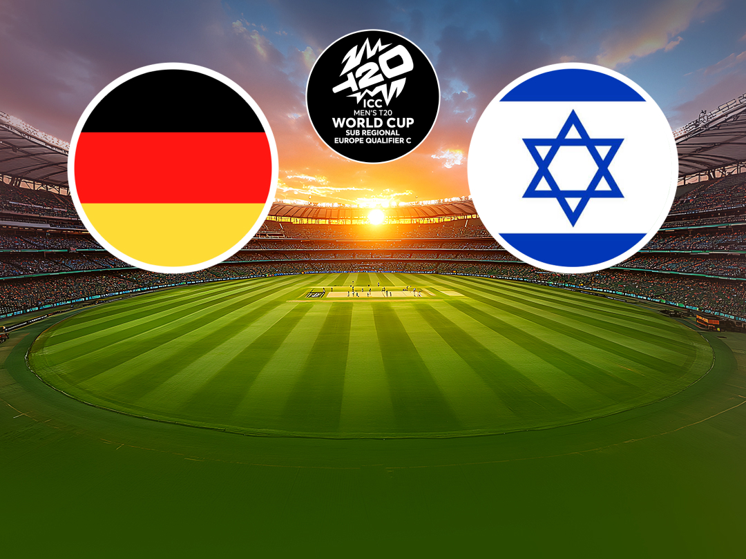 Match 9 of icc men's t20 wc europe sub regional qualifier c, 2026: germany vs israel banner
