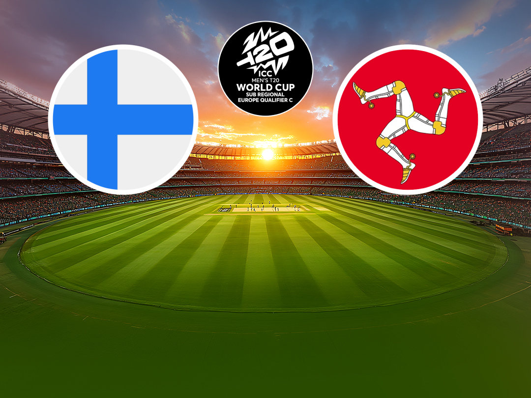 Match 19 of icc men's t20 wc europe sub regional qualifier c, 2026: finland vs isle of man banner