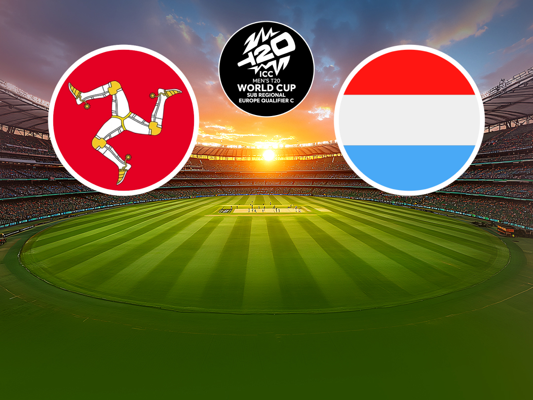 Match 3 of icc men's t20 wc europe sub regional qualifier c, 2026: isle of man vs luxembourg banner