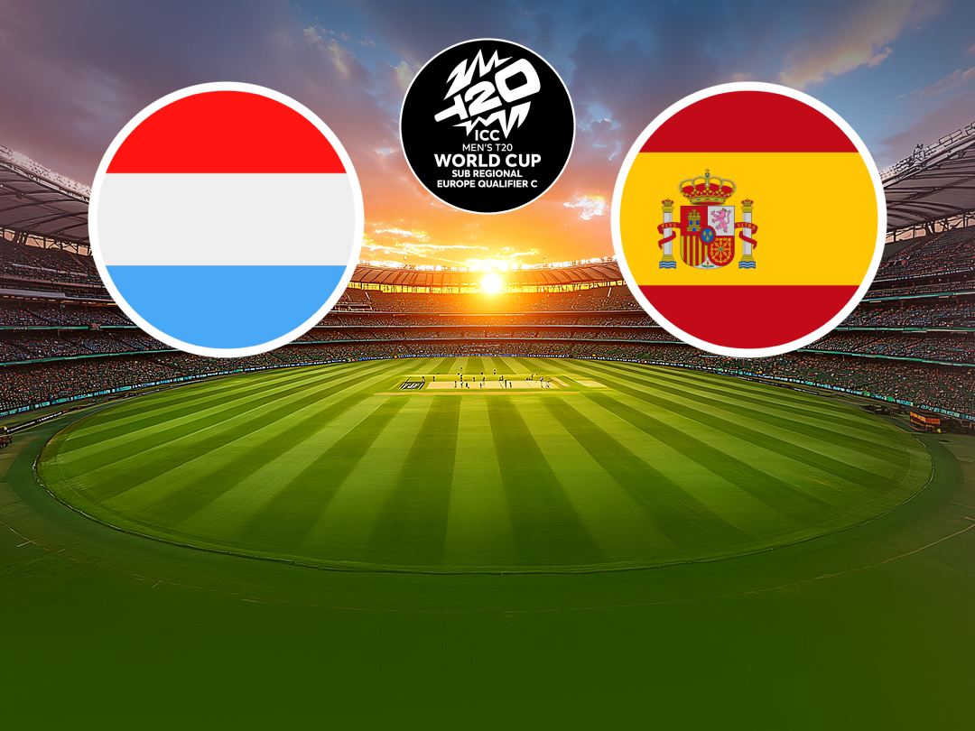 Match 12 of icc men's t20 wc europe sub regional qualifier c, 2026: luxembourg vs spain banner