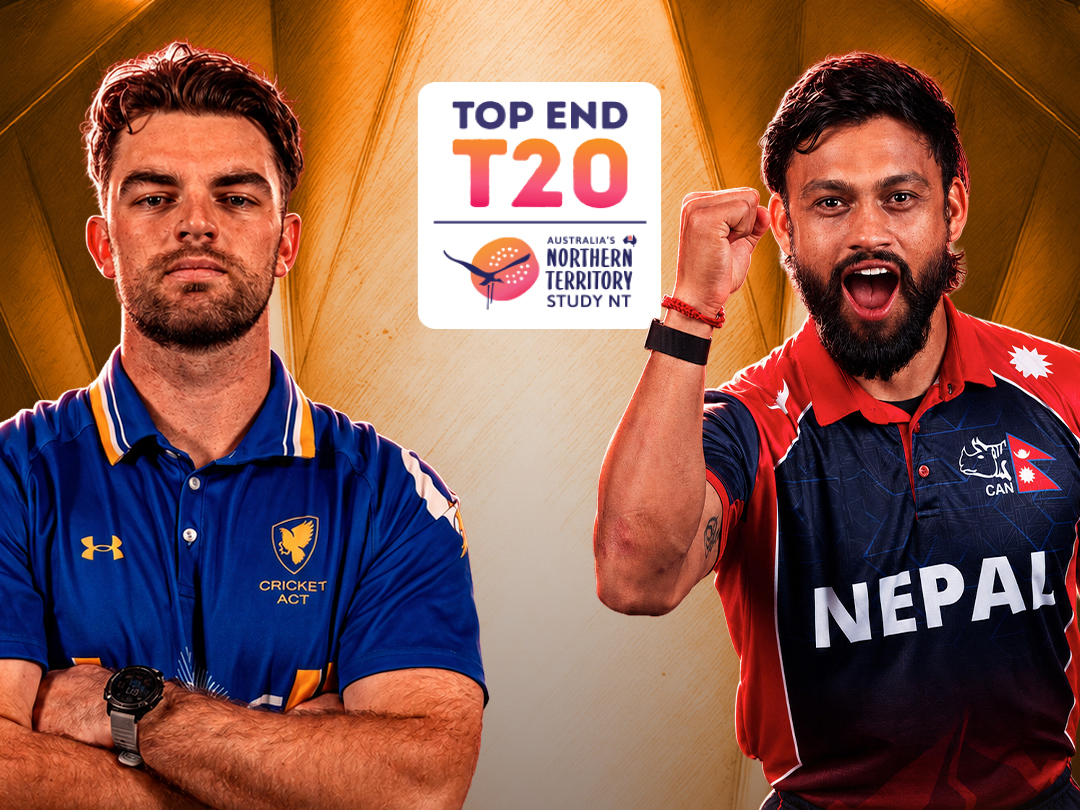 Match 18 of top end t20 series, 2026: australian capital territory vs nepal a banner