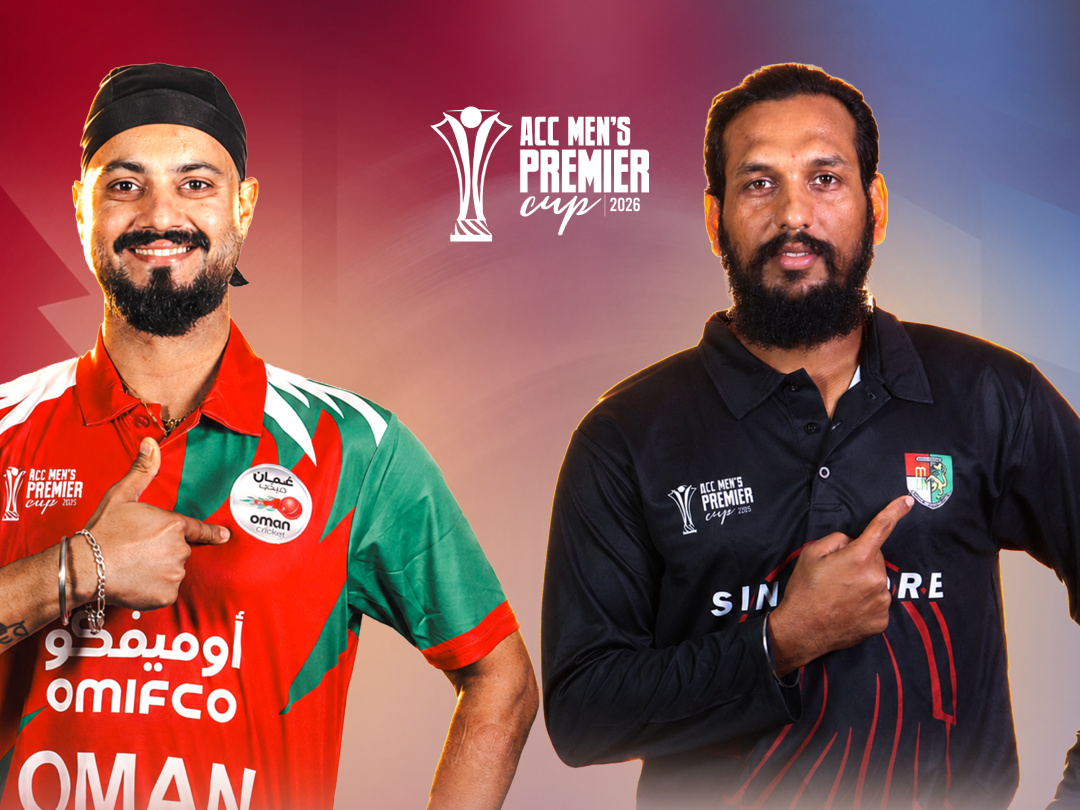Match 1 of acc men’s premier cup 2026: oman vs singapore banner