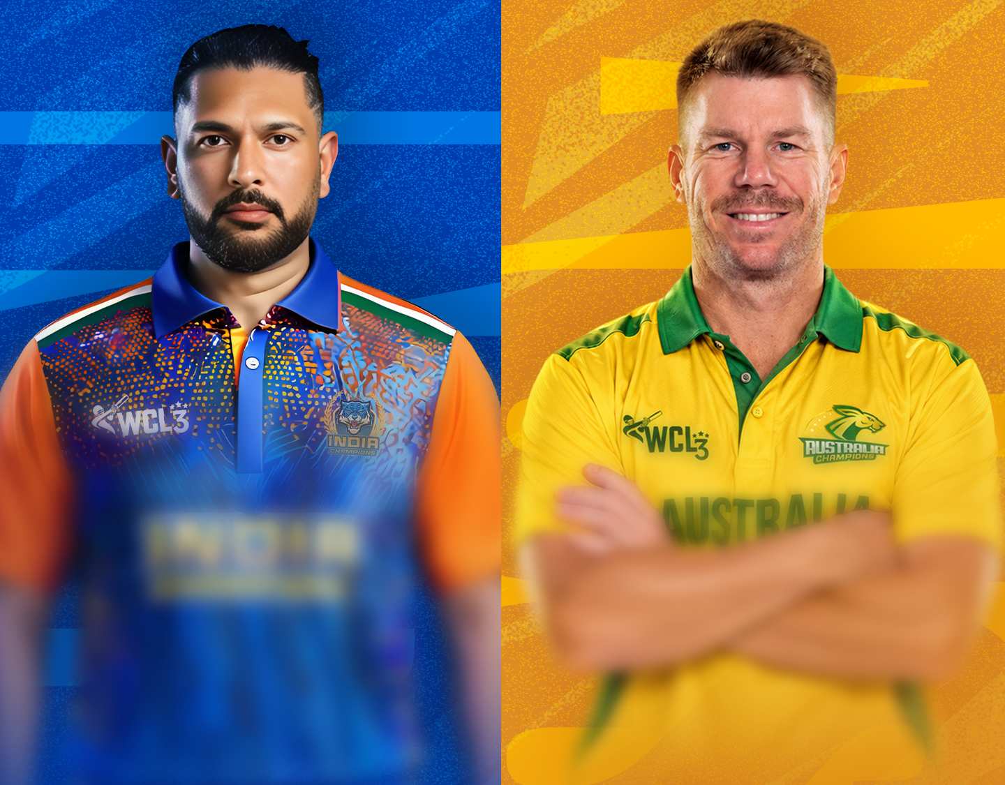 Match 1 of world championship of legends, 2026: india champions vs australia champions banner