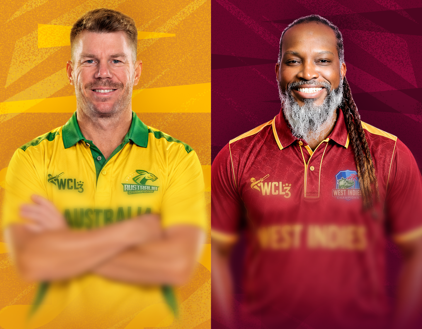 Match 15 of world championship of legends, 2026: australia champions vs west indies champions banner