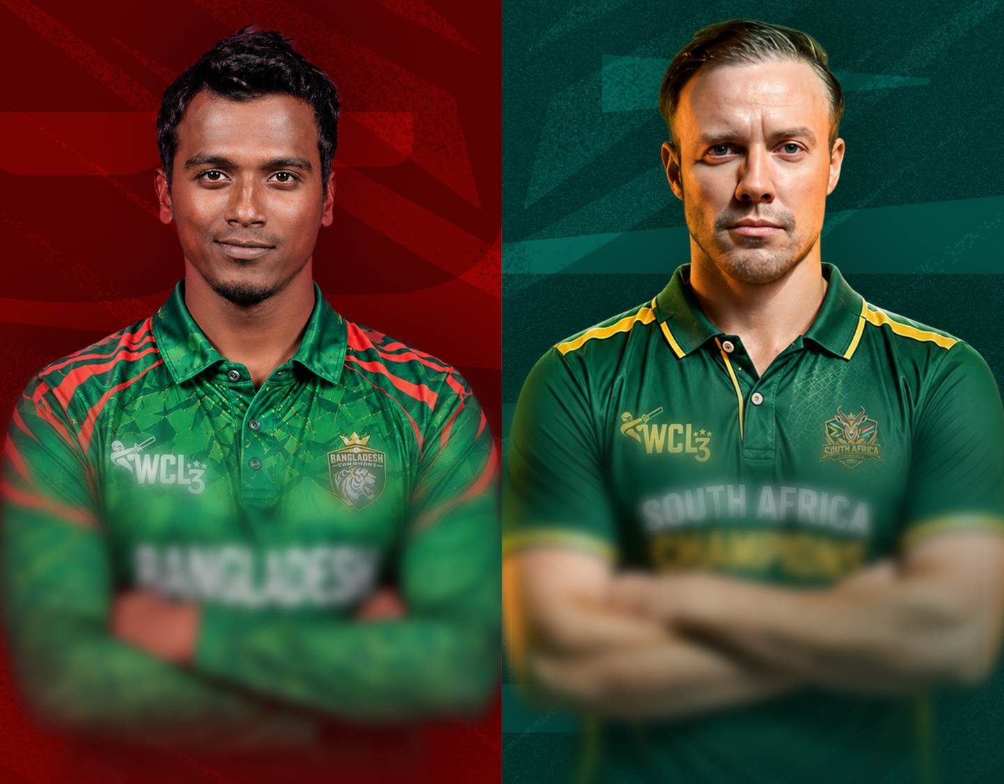 Match 21 of world championship of legends, 2026: bangladesh champions vs south africa champions banner