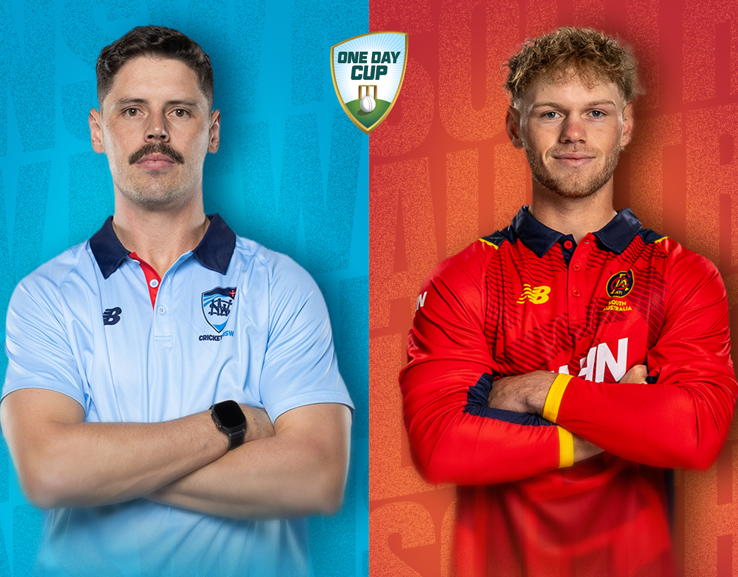 Match 13 of one day cup, 2026/27: new south wales vs south australia banner