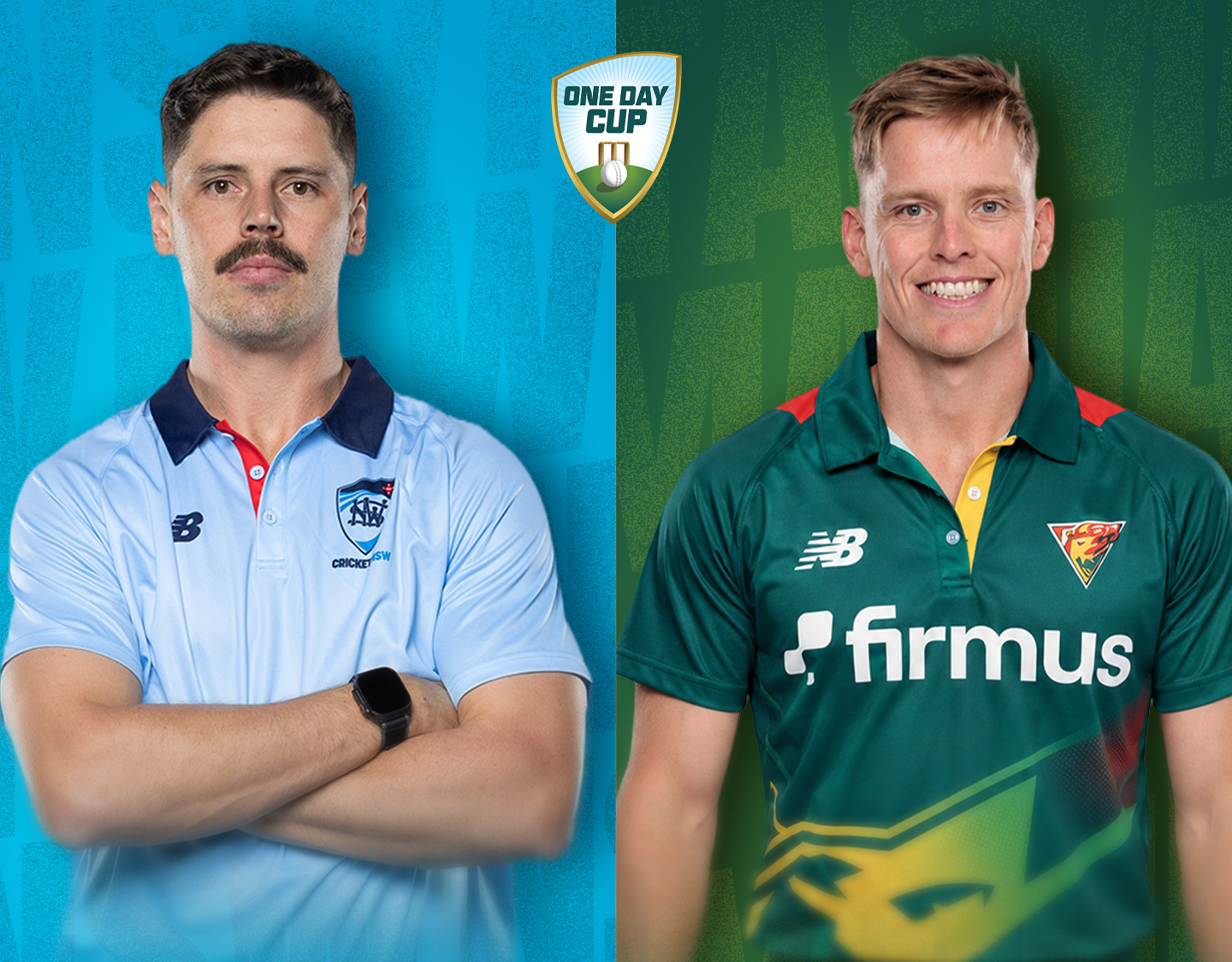 Match 8 of one day cup, 2026/27: new south wales vs tasmania banner