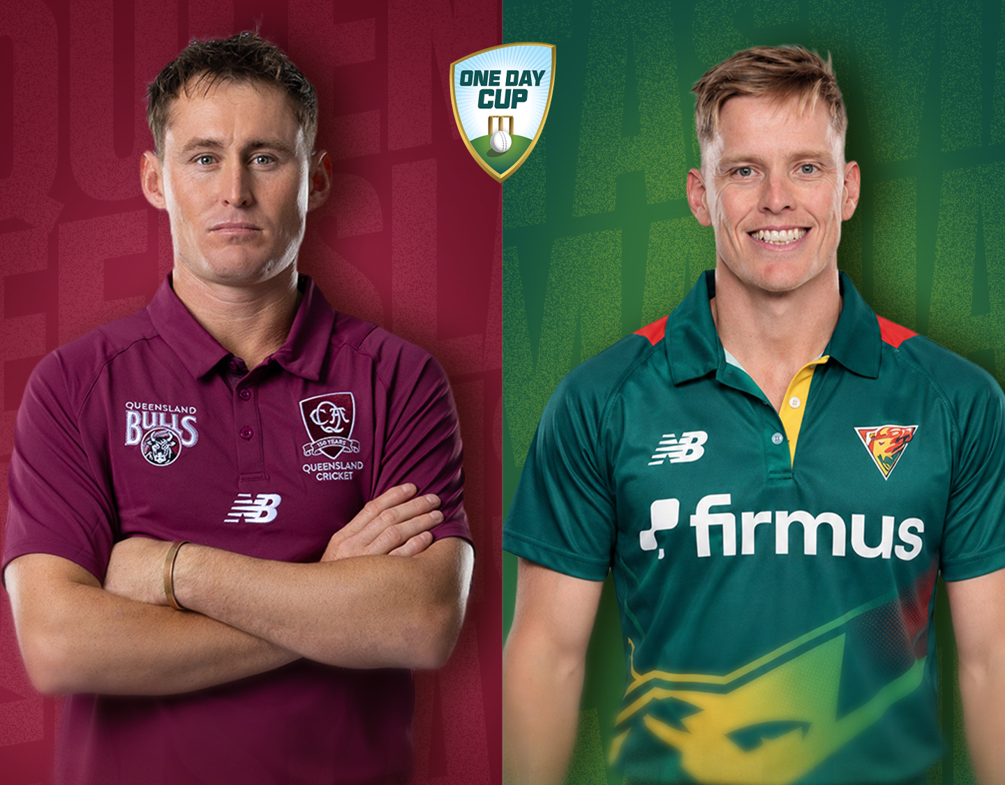 Match 14 of one day cup, 2026/27: queensland vs tasmania banner