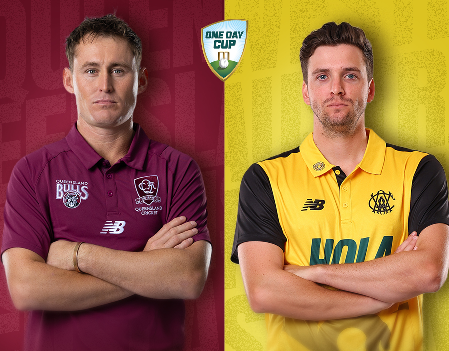 Match 21 of one day cup, 2026/27: queensland vs western australia banner