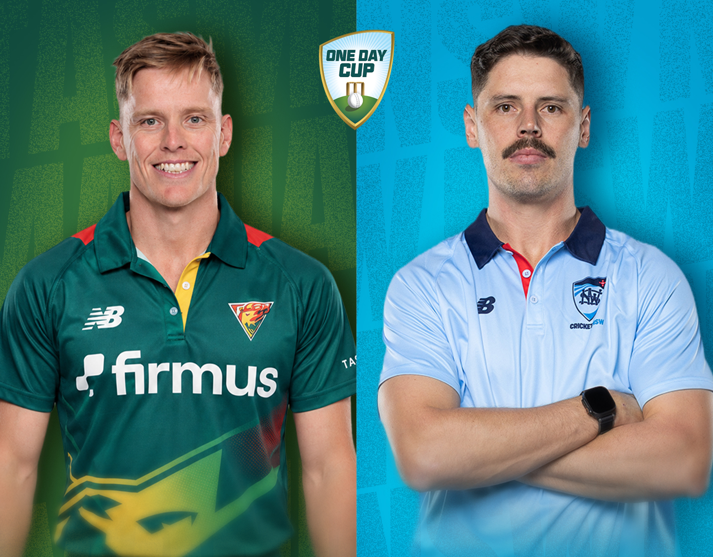 Match 20 of one day cup, 2026/27: tasmania vs new south wales banner