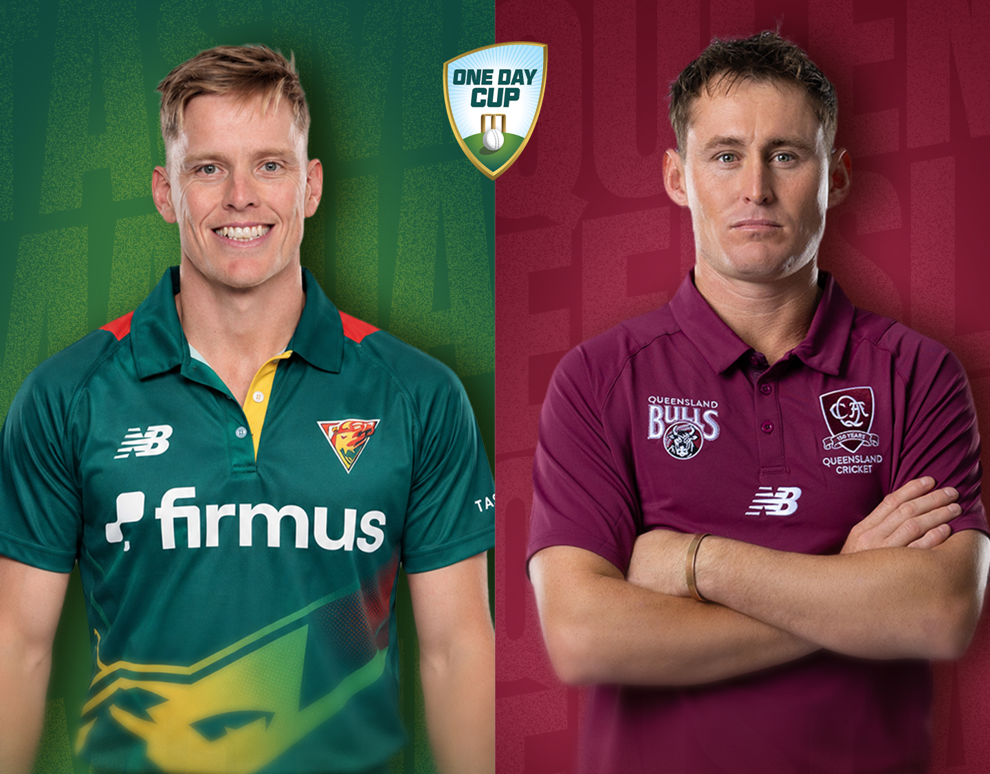 Match 18 of one day cup, 2026/27: tasmania vs queensland banner