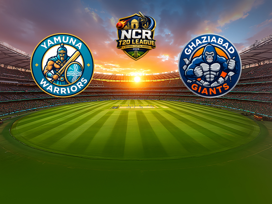 Match 10 of ncr t20 league, 2026: yamuna warriors vs ghaziabad giants banner