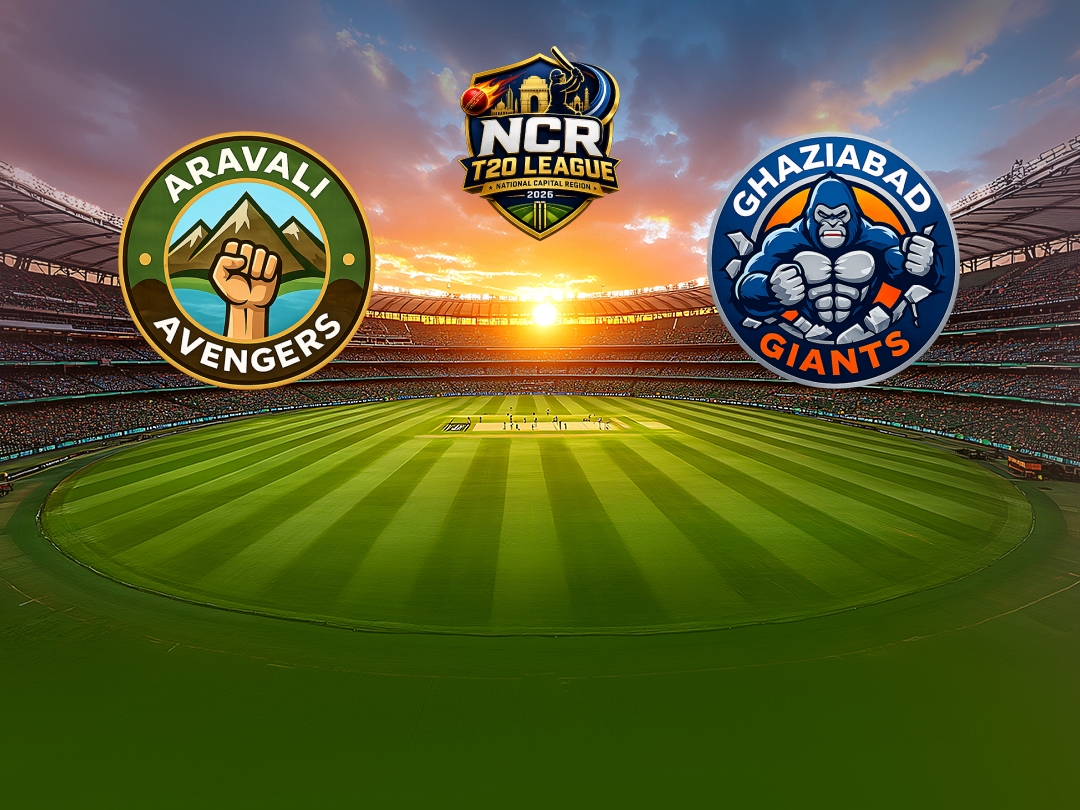 Match 7 of ncr t20 league, 2026: aravali avengers vs ghaziabad giants banner