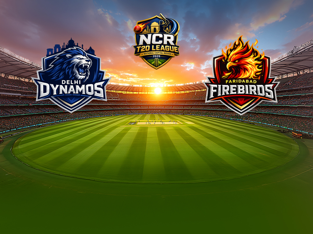 Match 9 of ncr t20 league, 2026: delhi dynamos vs faridabad firebirds banner