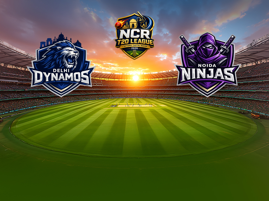 Match 6 of ncr t20 league, 2026: delhi dynamos vs noida ninjas banner