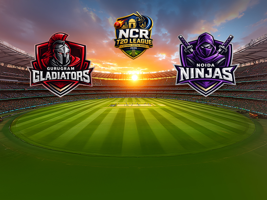Match 11 of ncr t20 league, 2026: gurugram gladiators vs noida ninjas banner