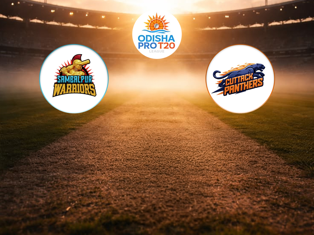Match 1 of odisha pro t20 league 2026: sambalpur warriors vs kataka panthers banner