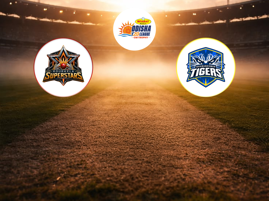 Match 15 of odisha t20 league 2026: rourkela superstars vs bhubaneshwar tigers banner