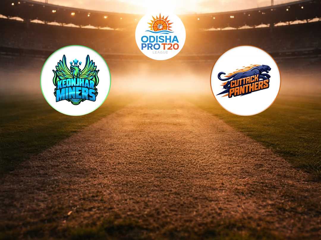 Match 13 of odisha t20 league 2026: keonjhar miners vs cuttack panthers banner