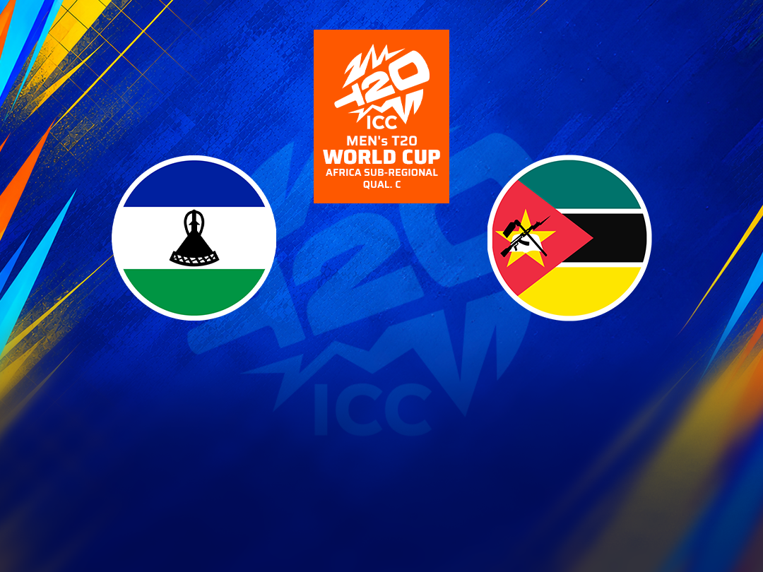 Match 2 of icc men's t20 wc africa sub-regional qualifier c, 2026: lesotho vs mozambique banner