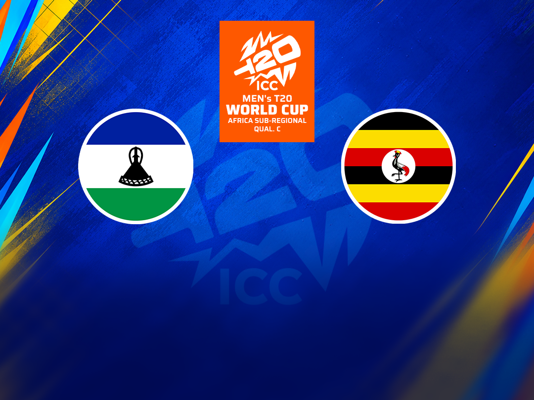 Match 5 of icc men's t20 wc africa sub-regional qualifier c, 2026: lesotho vs uganda banner