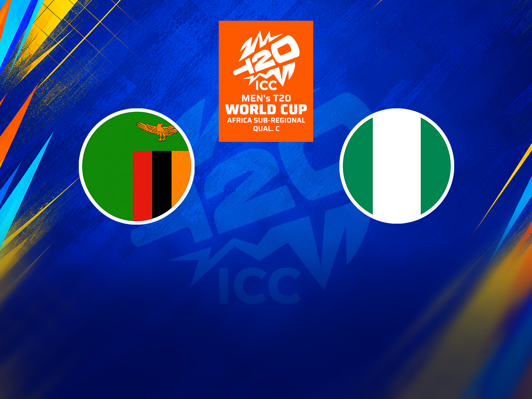 Match 6 of icc men's t20 wc africa sub-regional qualifier c, 2026: zambia vs nigeria banner