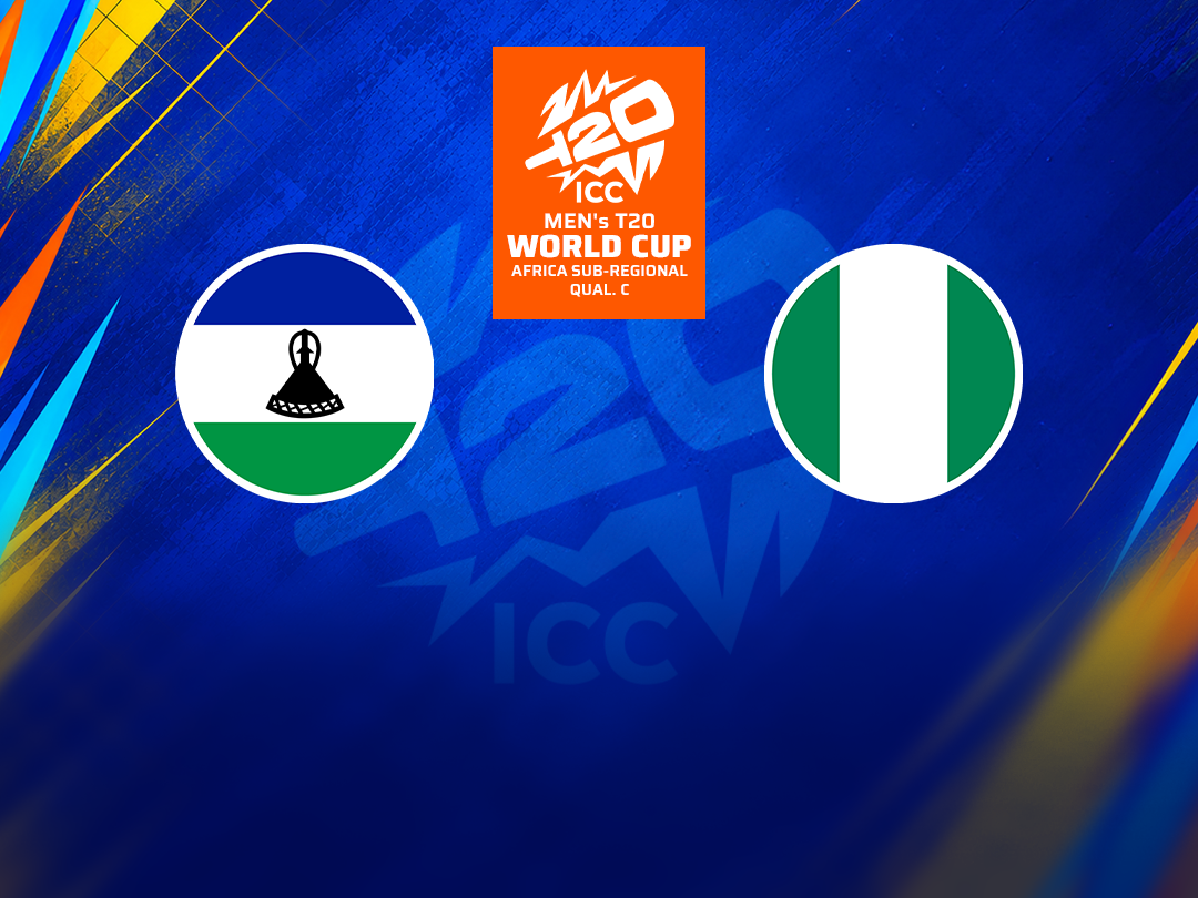 Match 12 of icc men's t20 wc africa sub-regional qualifier c, 2026: lesotho vs nigeria banner