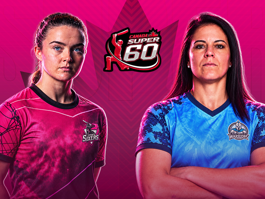 Match 1 of canada super 60 women, 2026: toronto sixers women vs vancouver warriors women banner