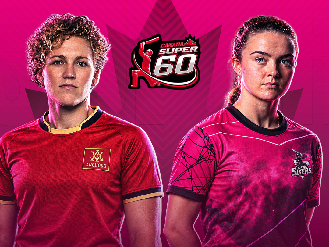 Match 2 of canada super 60 women, 2026: vancouver anchors women vs toronto sixers women banner