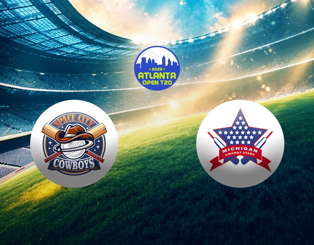 Match 6 of atlanta open t20 2026: space city cowboys vs michigan cricket stars banner
