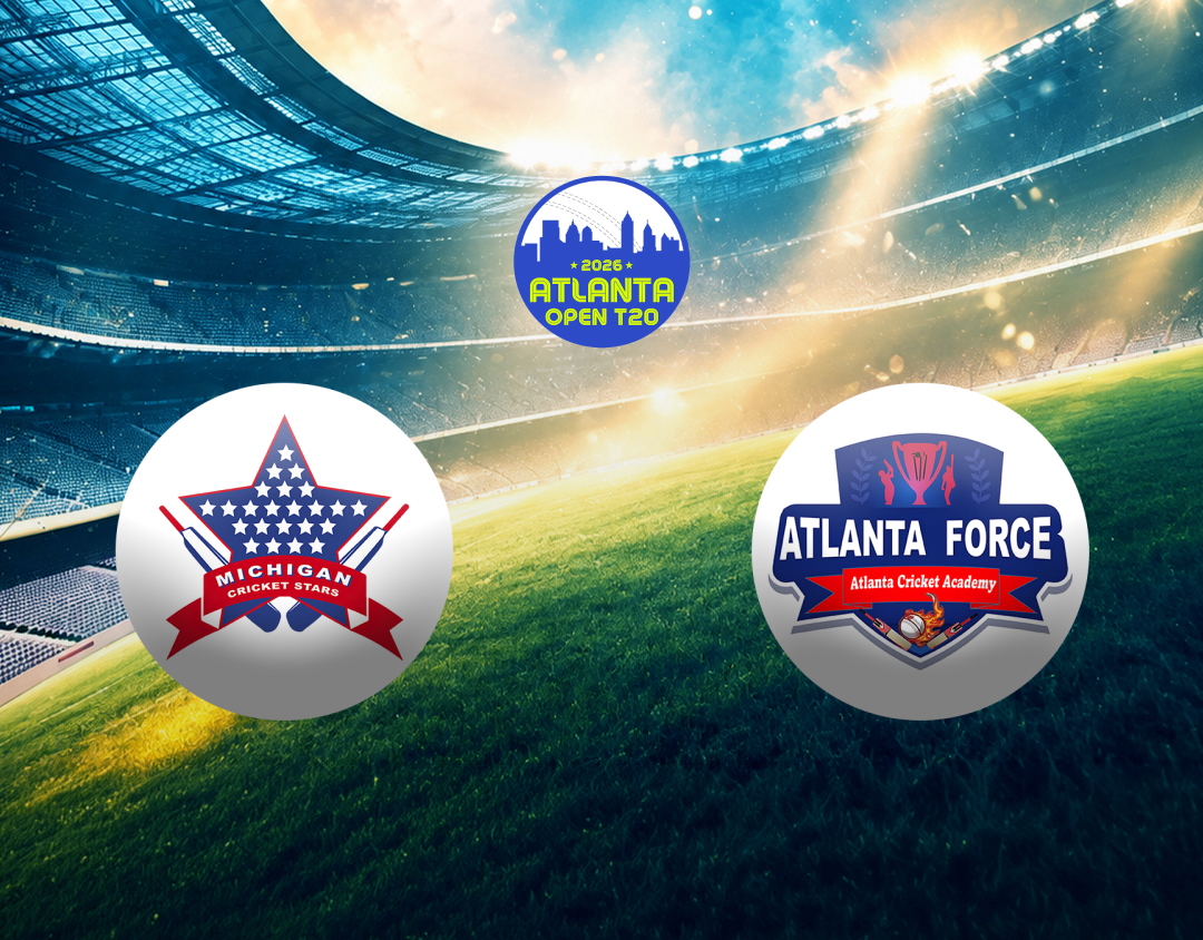 Match 8 of atlanta open t20 2026: michigan cricket stars vs atlanta force banner