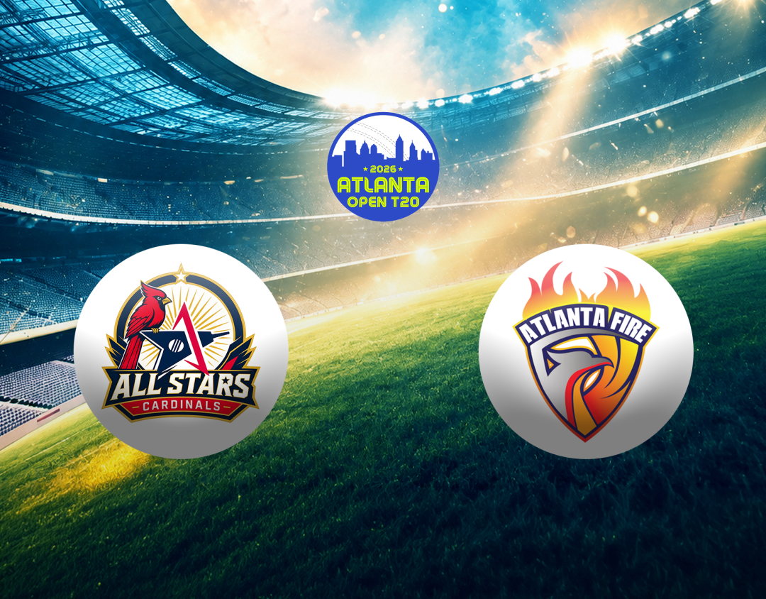 Match 17 of atlanta open t20 2026: all stars cardinals vs atlanta fire banner