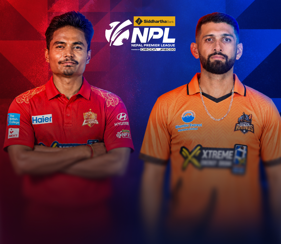 Match 7 of nepal premier league season 3, 2026: lumbini lions vs chitwan rhinos banner