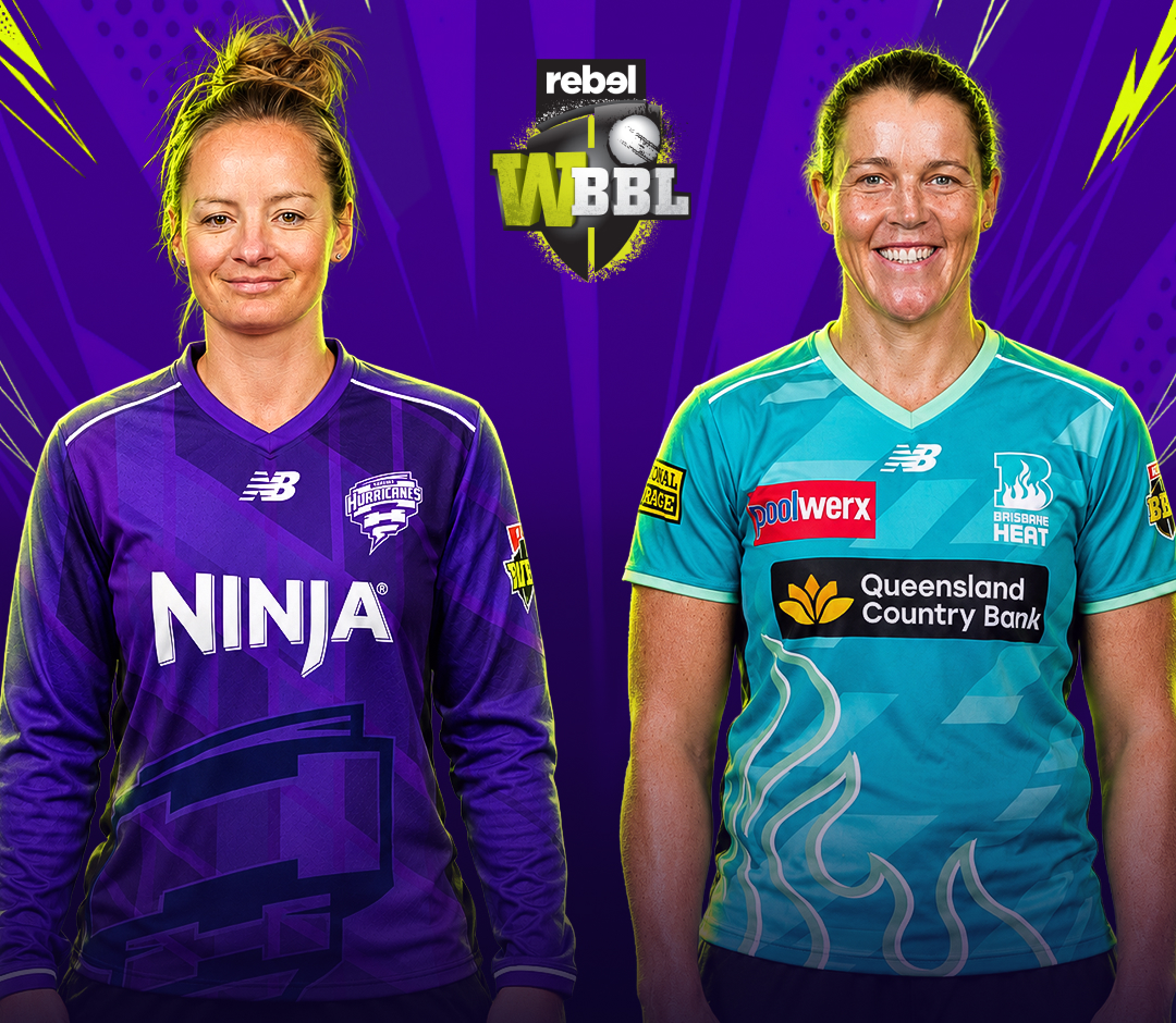 Women's big bash league, 2026 of women's big bash league, 2026: hobart hurricanes women vs brisbane heat women banner