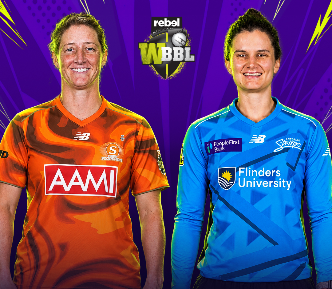 Women's big bash league, 2026 of women's big bash league, 2026: perth scorchers women vs adelaide strikers women banner