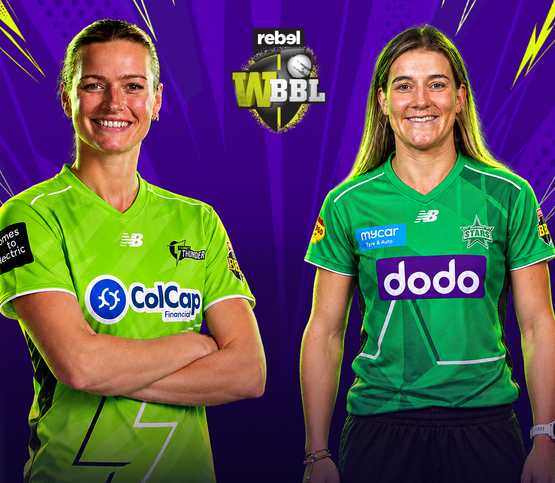 Women's big bash league, 2026 of women's big bash league, 2026: sydney thunder women vs melbourne stars women banner