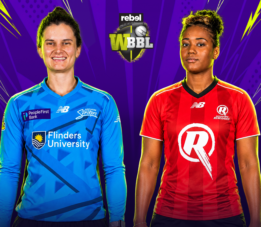 Women's big bash league, 2026 of women's big bash league, 2026: adelaide strikers women vs melbourne renegades women banner