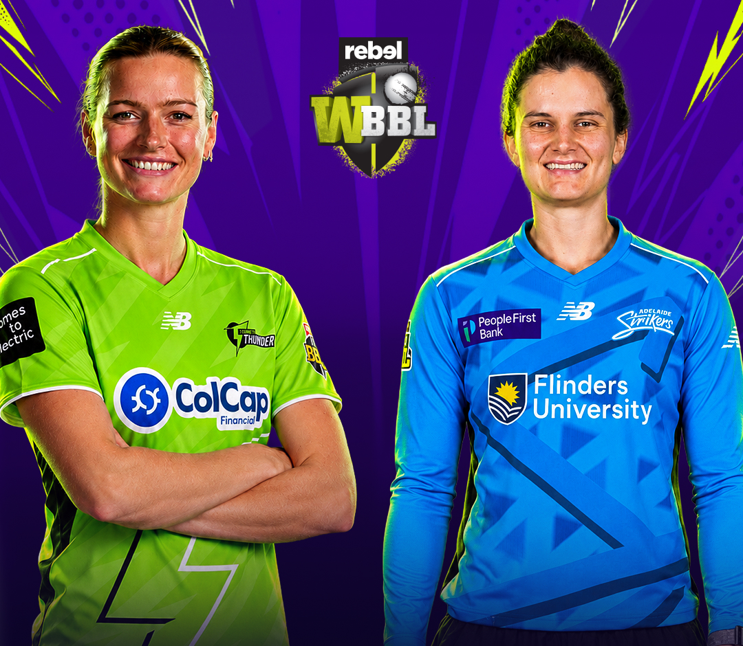 Women's big bash league, 2026 of women's big bash league, 2026: sydney thunder women vs adelaide strikers women banner