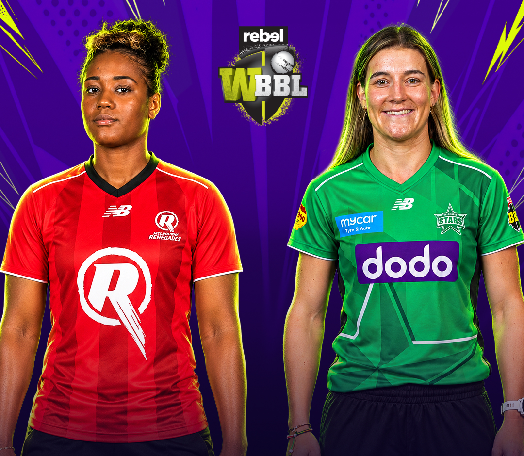 Women's big bash league, 2026 of women's big bash league, 2026: melbourne renegades women vs melbourne stars women banner