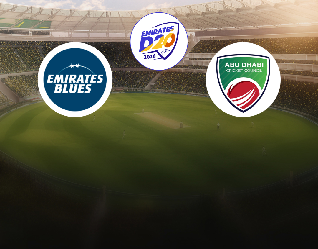 Match 18 of emirates d20, 2026: emirates blues vs abu dhabi banner