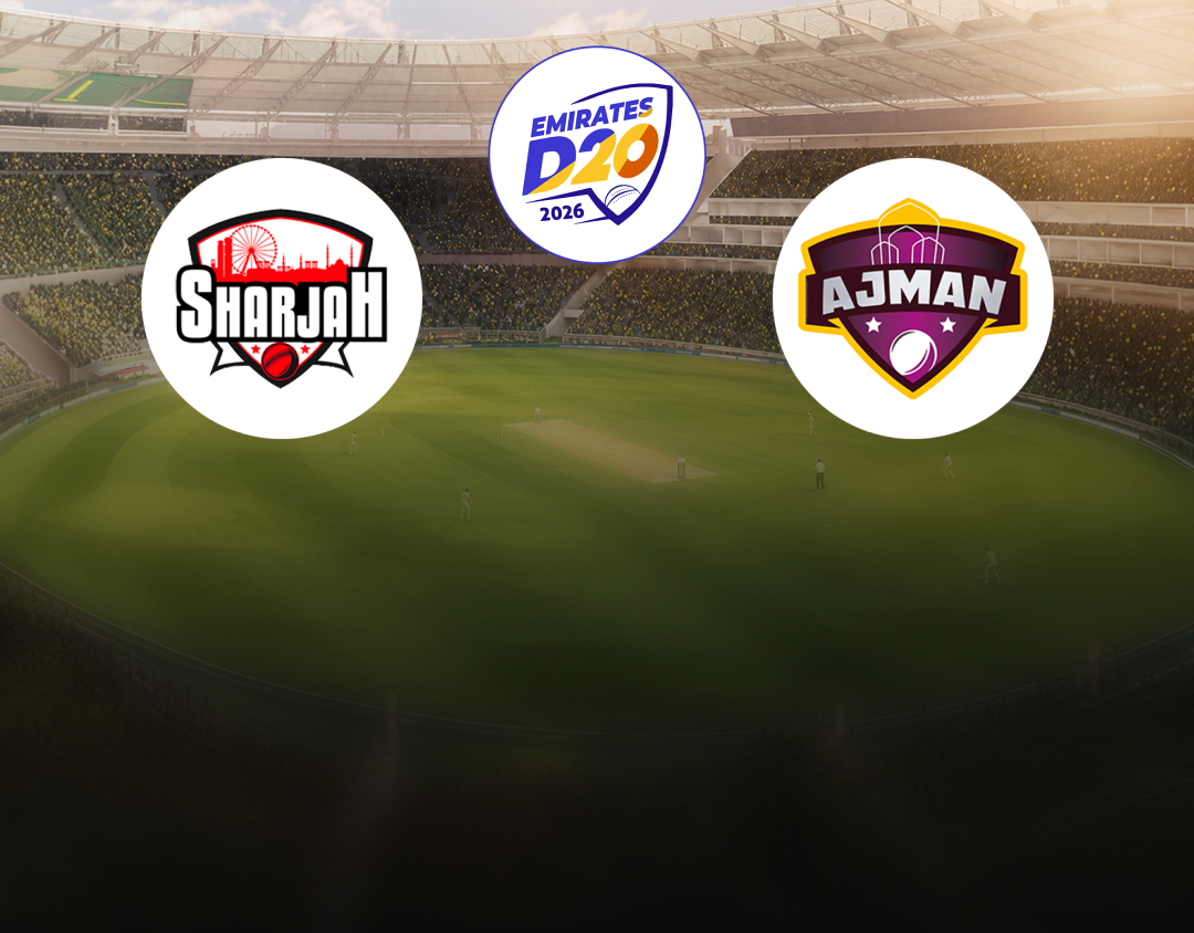 Match 19 of emirates d20, 2026: sharjah vs ajman banner