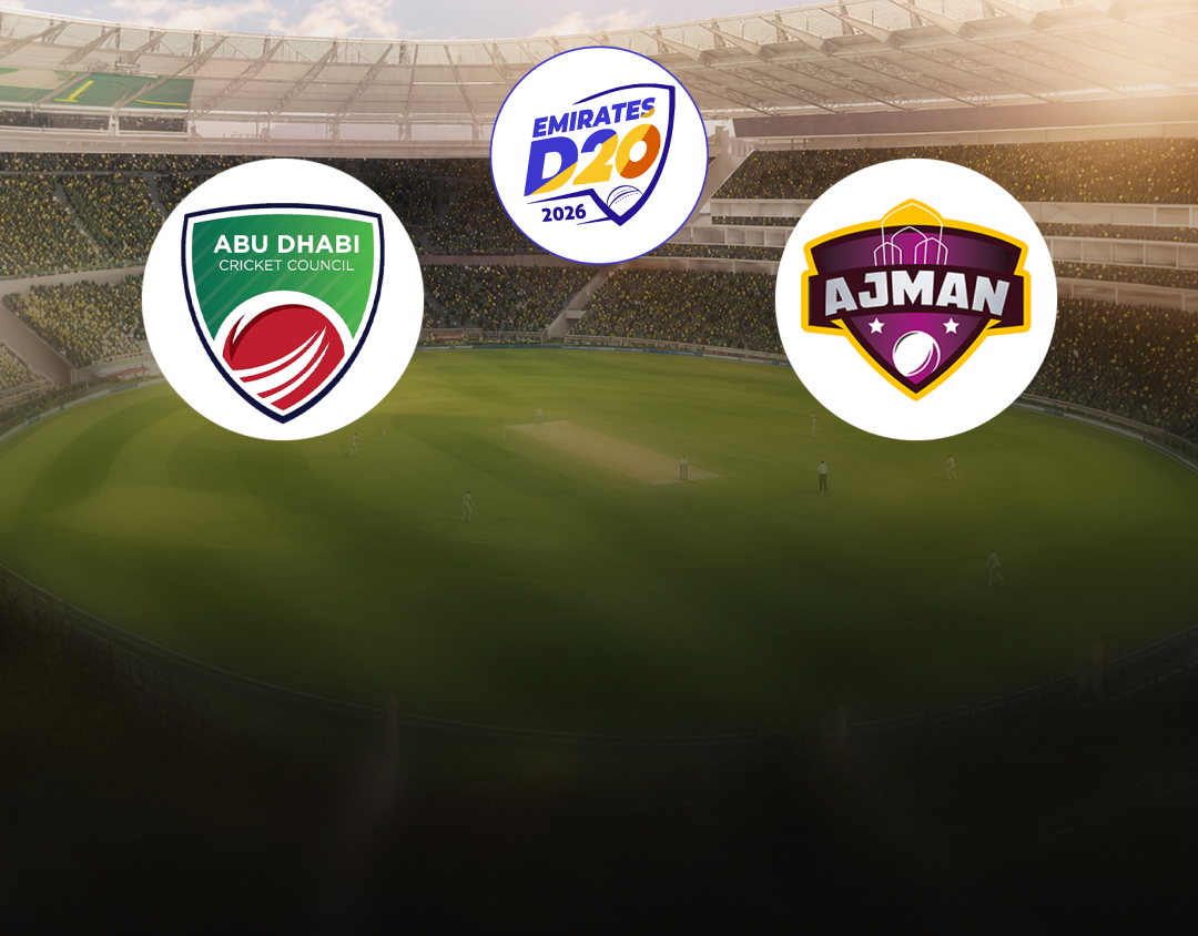 Match 21 of emirates d20, 2026: abu dhabi vs ajman banner