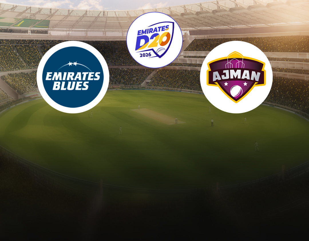 Match 27 of emirates d20, 2026: emirates blues vs ajman banner
