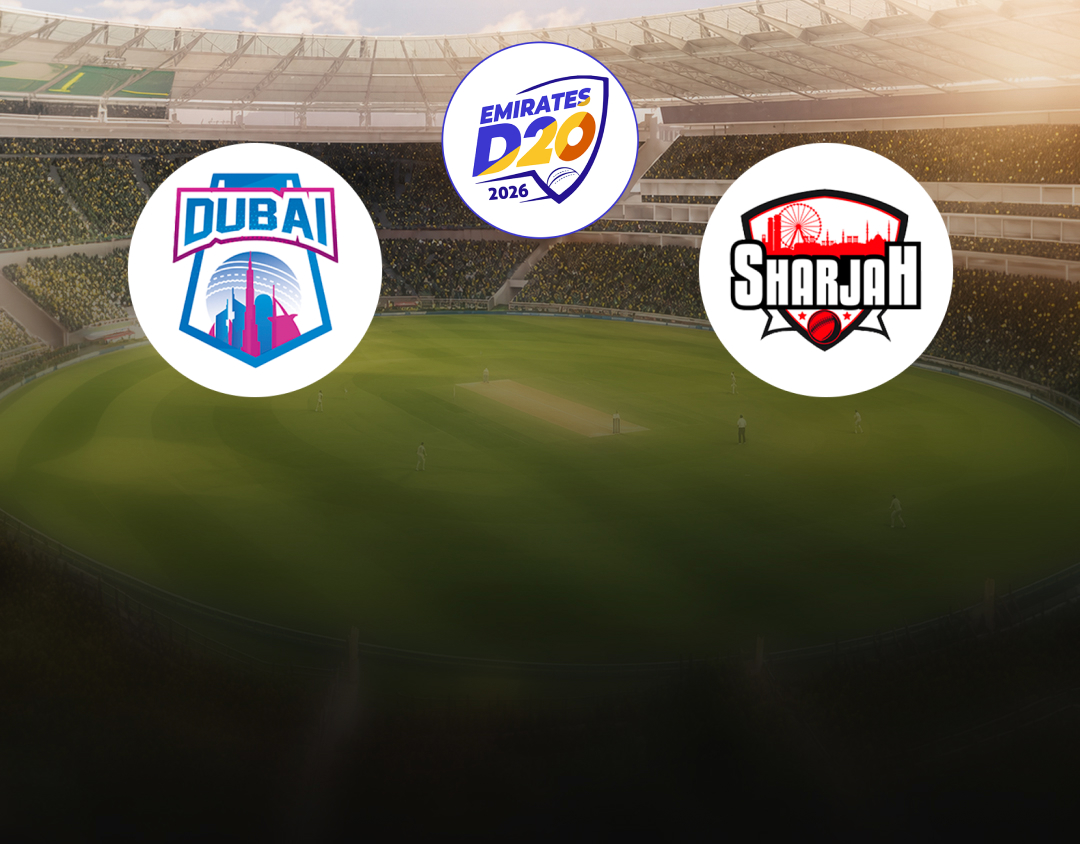 Match 28 of emirates d20, 2026: dubai vs sharjah banner