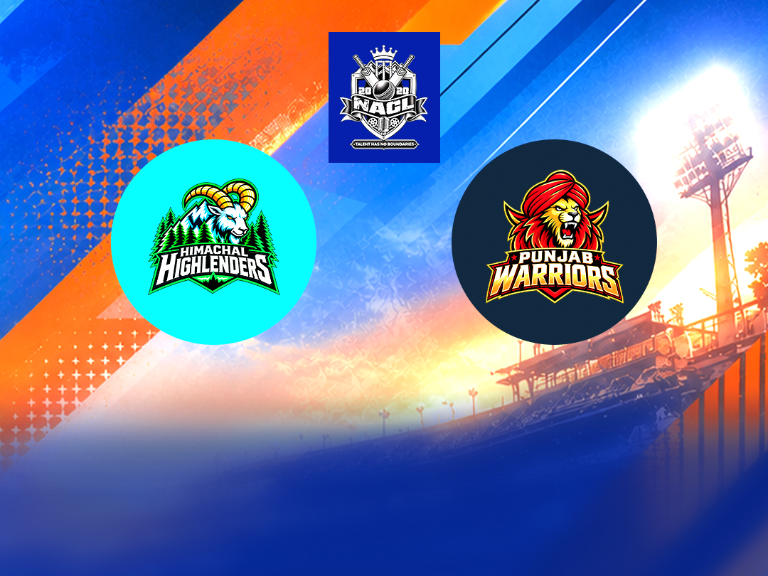Match 3 of northern artist champions league 2026: himachal highlenders vs punjab warriors banner