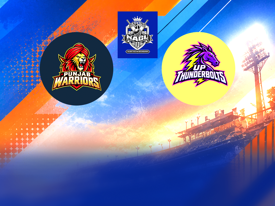Match 11 of northern artist champions league 2026: punjab warriors vs up thunderbolts banner