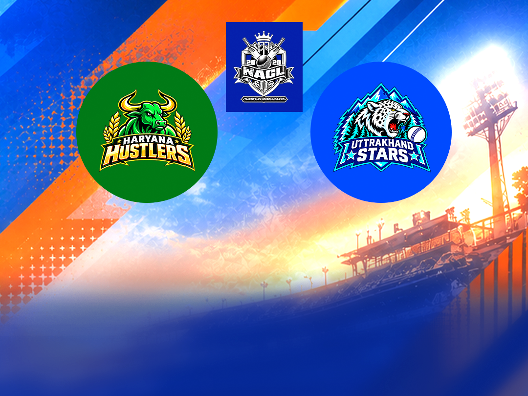 Match 12 of northern artist champions league 2026: haryana hustlers vs uttrakhand stars banner