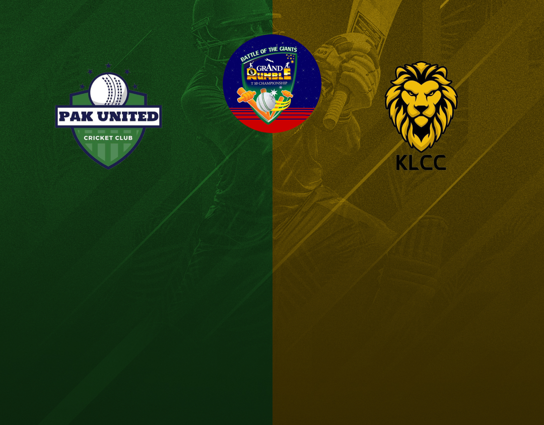 Match 1 of grand rumble t10 championship season 2: pak united cc vs kuala lumpur cricket club banner