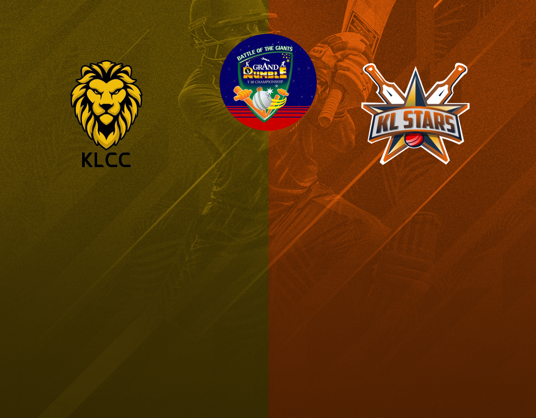 Match 5 of grand rumble t10 championship season 2: kuala lumpur cricket club vs kl stars banner